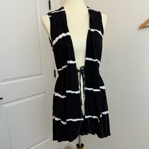 Boston Proper Black Tie Dye Sleeveless Coverup Size Small